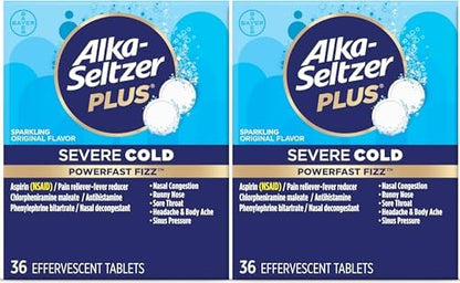 ALKA-SELTZER + SEVERE COLD NITE TAB 24CT