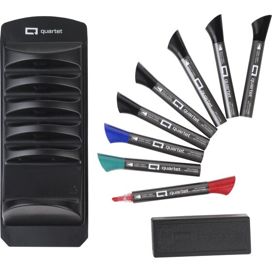 Quartet Standard Chisel Tip Dry-Erase Markers Accessory Kit, Assorted Colors, 4 Pack
