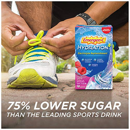 EMERGEN-C HYDRATION+ RASP SPLSH PWD 18CT