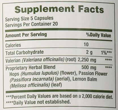 VALERIAN ROOT 450MG CAP 100CT NAT BOUNTY
