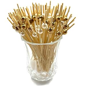 Viovia Beige Bamboo Ball Appetizer Pick 100ct