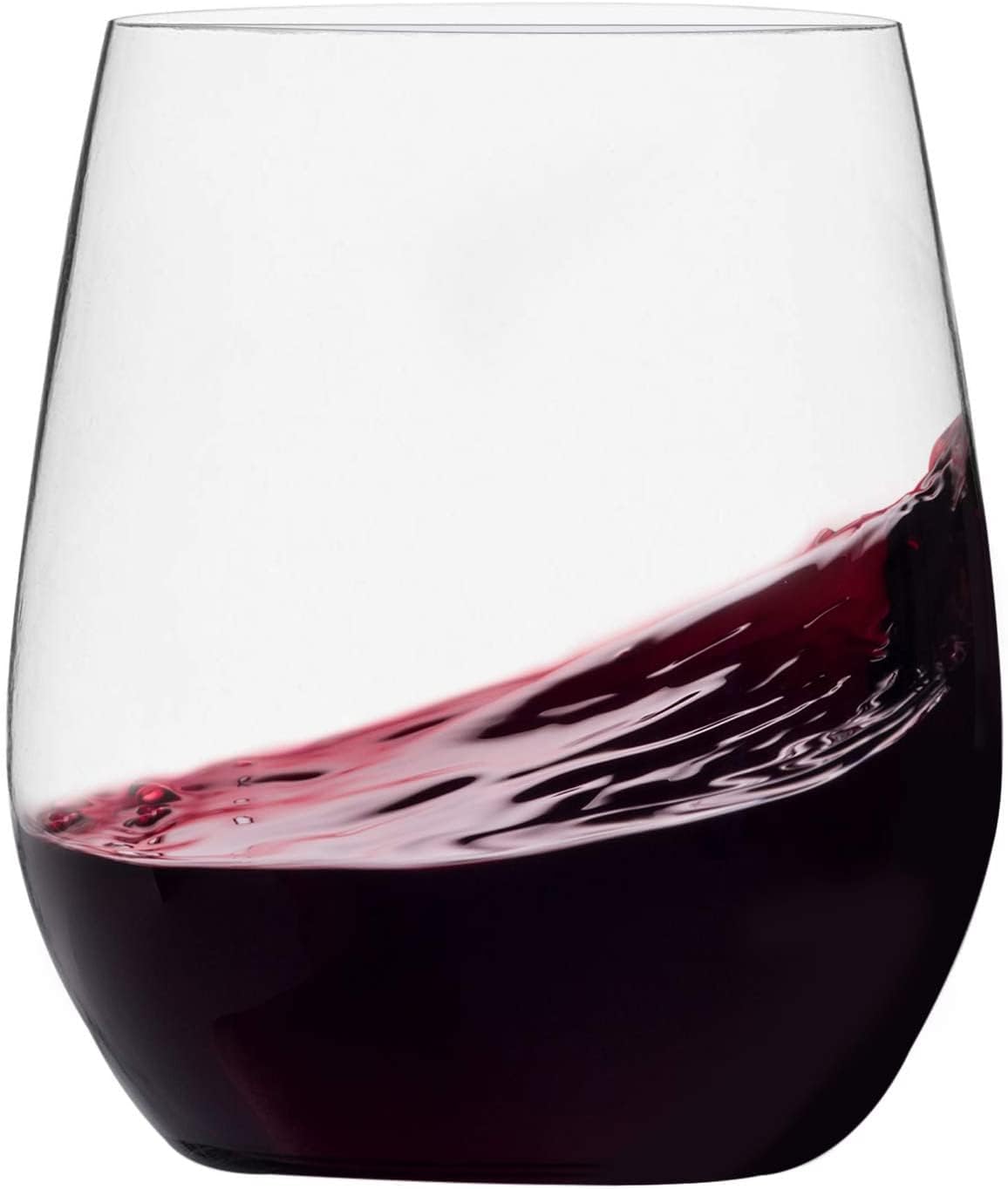 SENSATIONS 14 oz Plastic Stemless Wine Glasses, 4 count