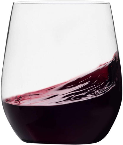 SENSATIONS 14 oz Plastic Stemless Wine Glasses, 4 count