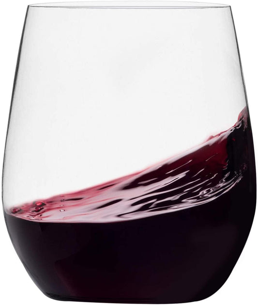 SENSATIONS 14 oz Plastic Stemless Wine Glasses, 4 count