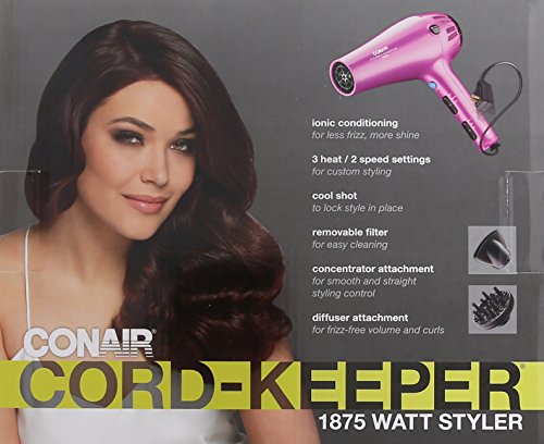 CONAIR 1875 Watt Cord Keeper Hair Dryer - Pink