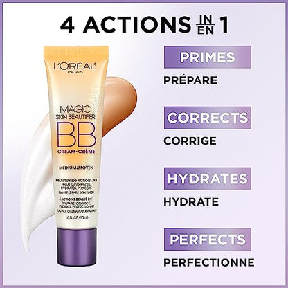 L'ORÉAL PARIS Magic Skin Beautifier BB Cream lotion, Anti-Fatigue, 1 fl. oz.