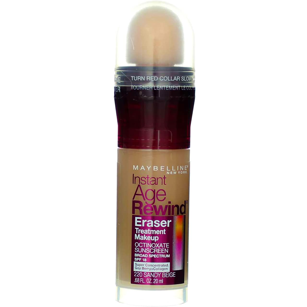 MAYBELLINE New York Instant Age Rewind Eraser Treatment Makeup, 220 Sandy Beige, 0.68 oz