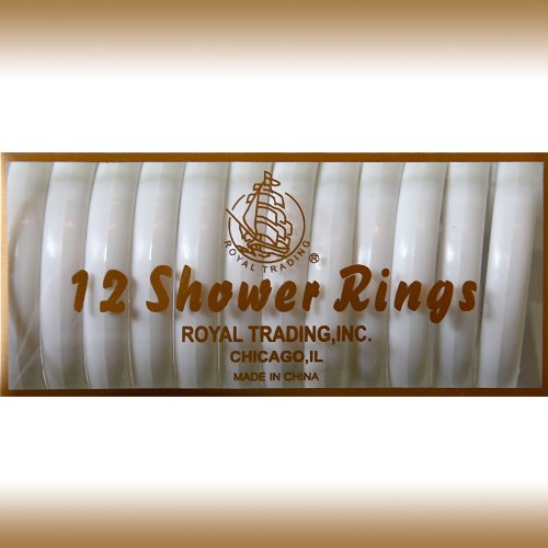 Royal Crest Shower Curtain Rings - White, 12 count