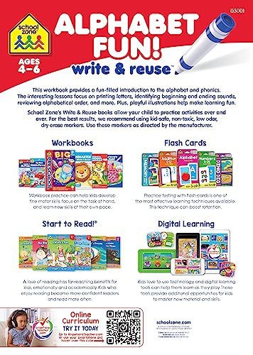 School Zone Alphabet Fun! Write & Reuse Workbook