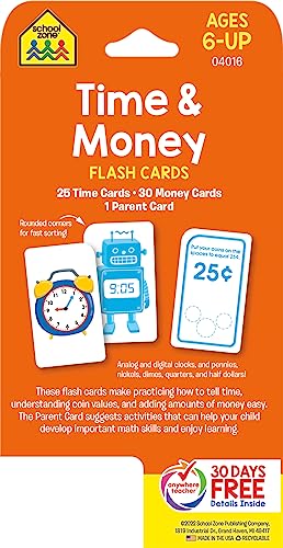 School Zone Time & Money Flash Cards
