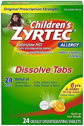 ZYRTEC OTC CHILD DISSOLV TAB CITRUS 12CT