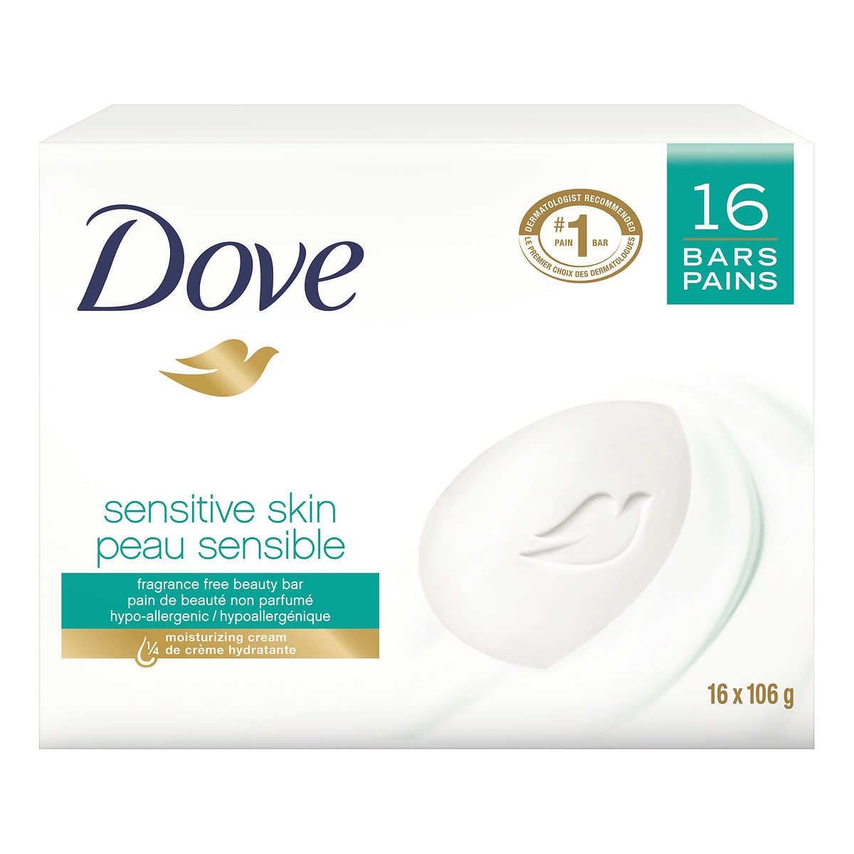 DOVE SENSITIVE SKIN LQ 20OZ HYAL