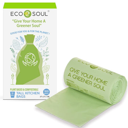 ECO SOUL TRSH BAGS,4 GL,CMPSTBLE