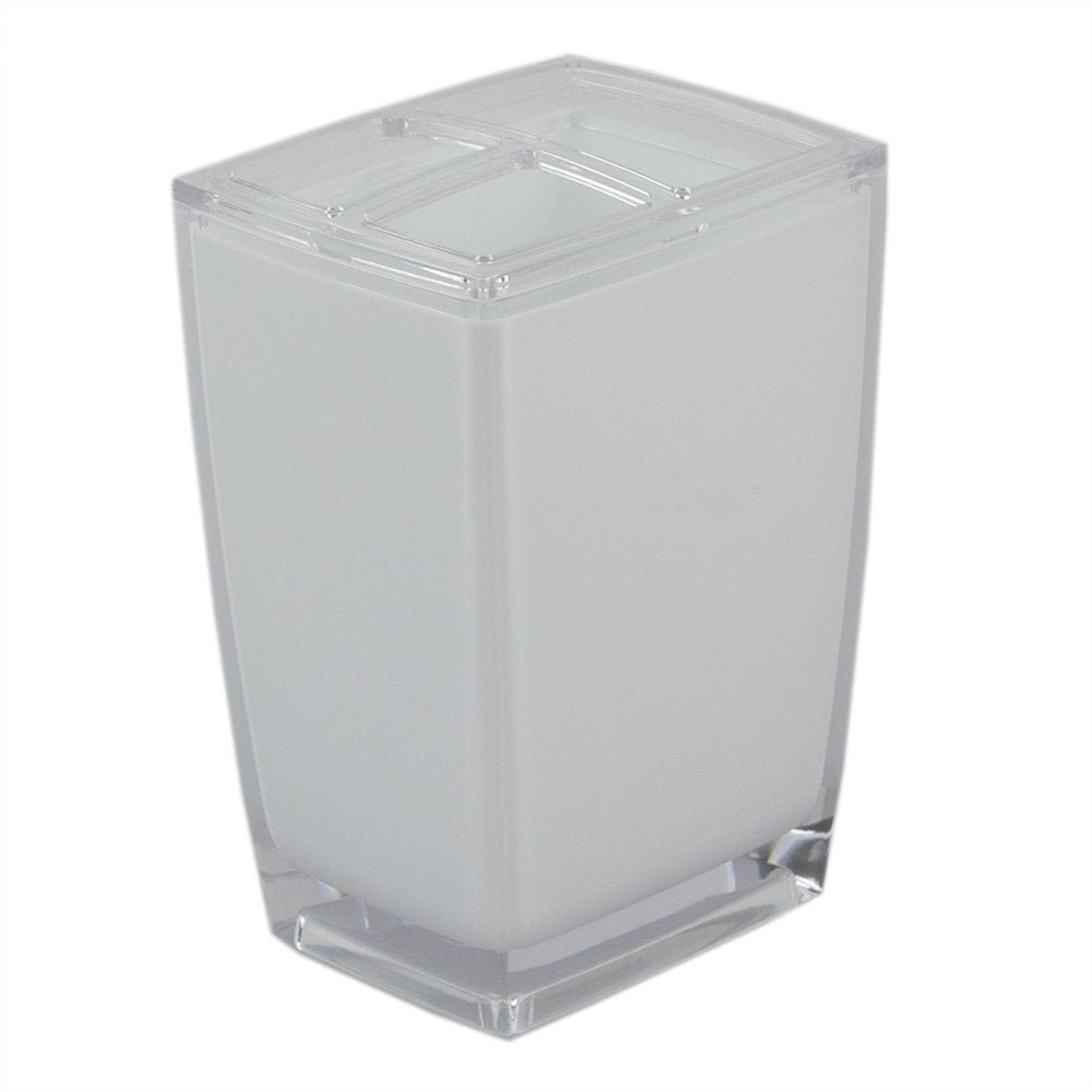 Home Basics Plastic Toothbrush Holder - White