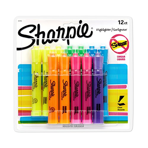 Sharpie Tank Highlighters Chisel Tip - Assorted Fluorescent, 12 count