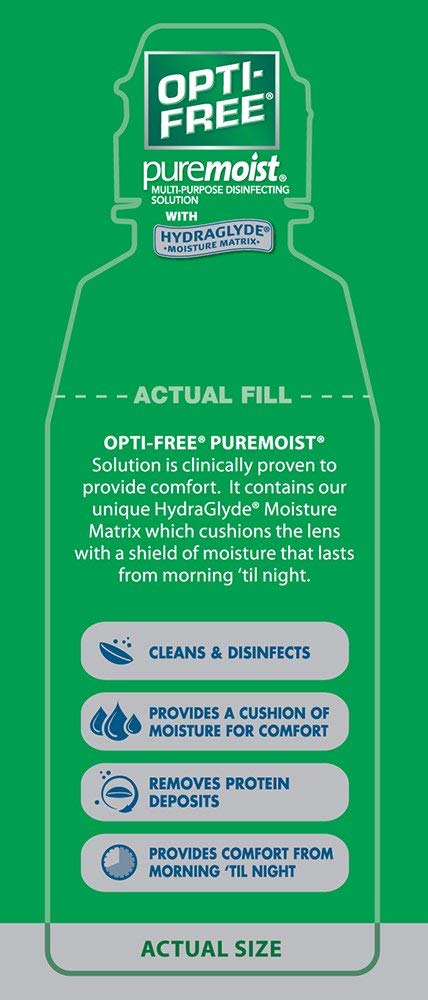Alcon OPTI-FREE puremoist Multi-Purpose Disinfecting Contact Lens Solution, 2 oz