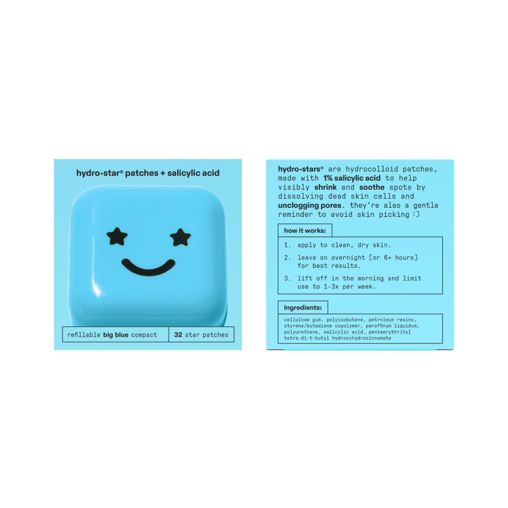 STARFACE Hydro-Star Pimple Patches - Big Blue Starter Pack, Compact + 32 patches