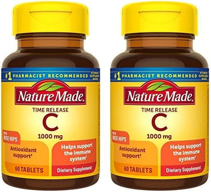 VIT C 1000MG W/ROSE HP TAB 60CT NAT MADE