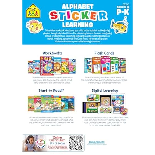 School Zone Alphabet Preschool Workbook for Ages 3-5