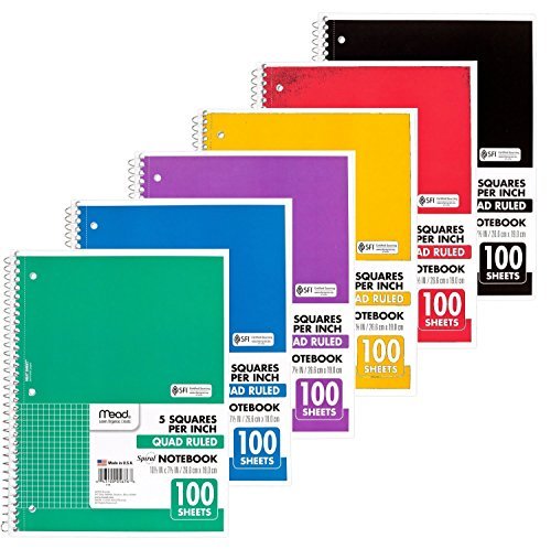 Mead Spiral Quad Ruled Notebook