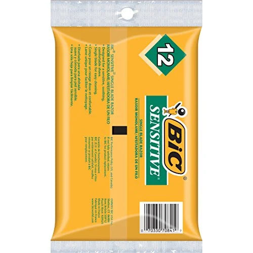 BIC CLASSIC RAZOR SENSITIVE SKIN 12CT
