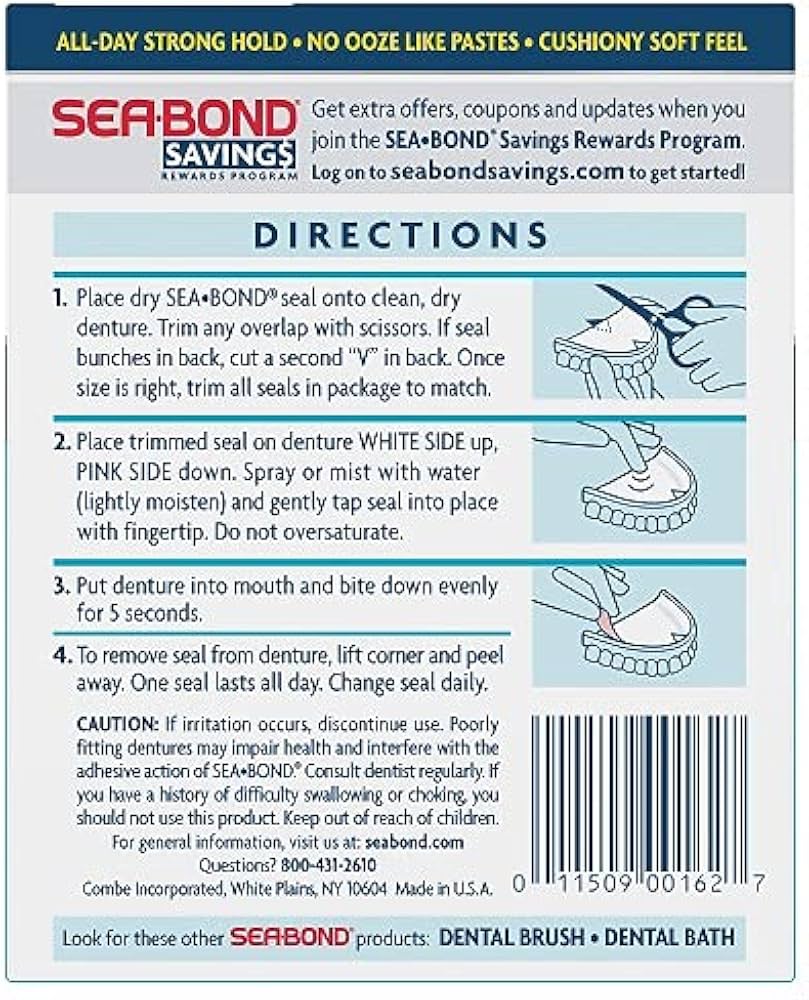 SEA BOND DENTURE ADHESIVE UPPER 15CT