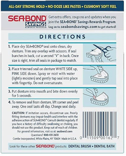 SEA BOND DENTURE ADHESIVE UPPER 15CT