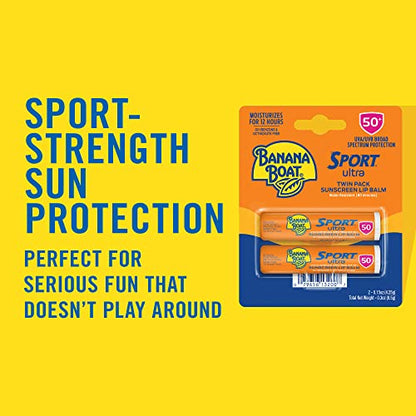 Banana Boat Spf#50+ Sport Ultra Lip Balm Twin Pk 0.15oz