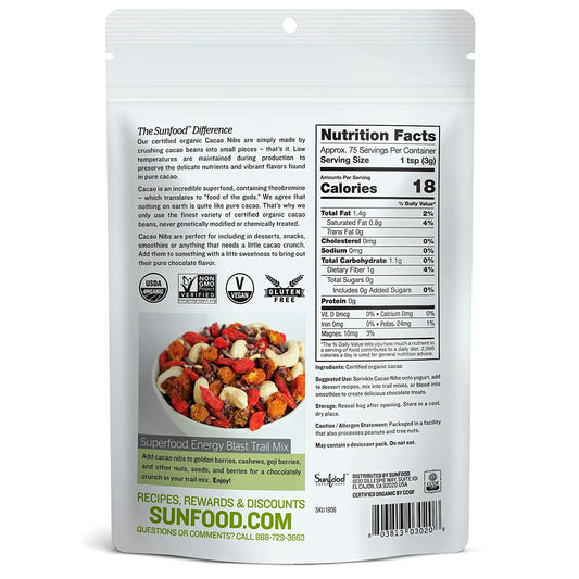 SUNFOOD CACAO NIBS,OG1