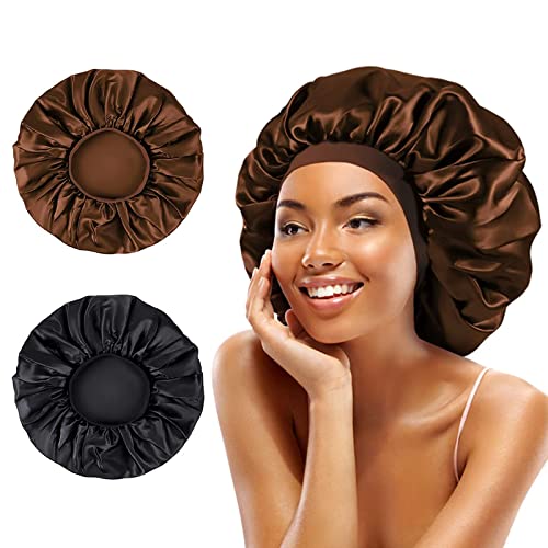 CONAIR Cover & Sleep Lace Trim Satin Bonnet - Black