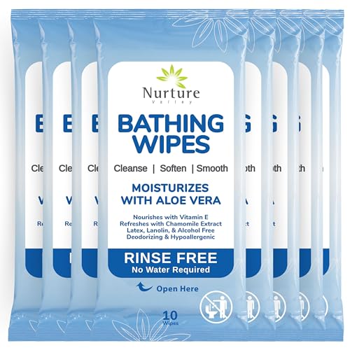 NO RINSE BATHING WIPES PA 8CT