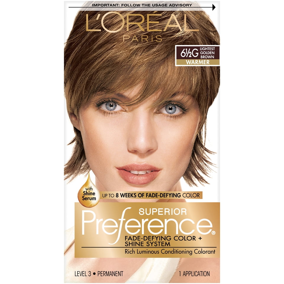 L'ORÉAL PARIS Superior Preference Permanent Hair Color, 6.5G Lightest Golden Brown, 6.5 fl. oz.