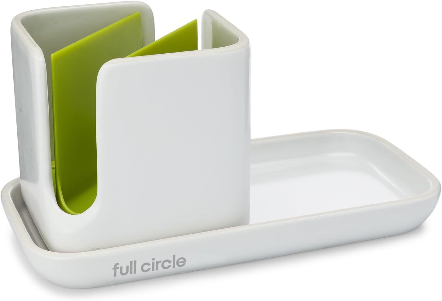 FULL CIRCLE CERAMIC SINK CADDY,WHITE