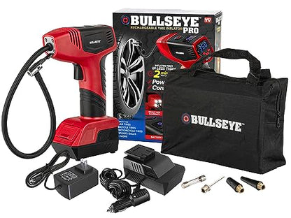 Bell + Howell Bullseye Pro Portable Rechargeable Tire Inflator with Digital Pressure Gauge