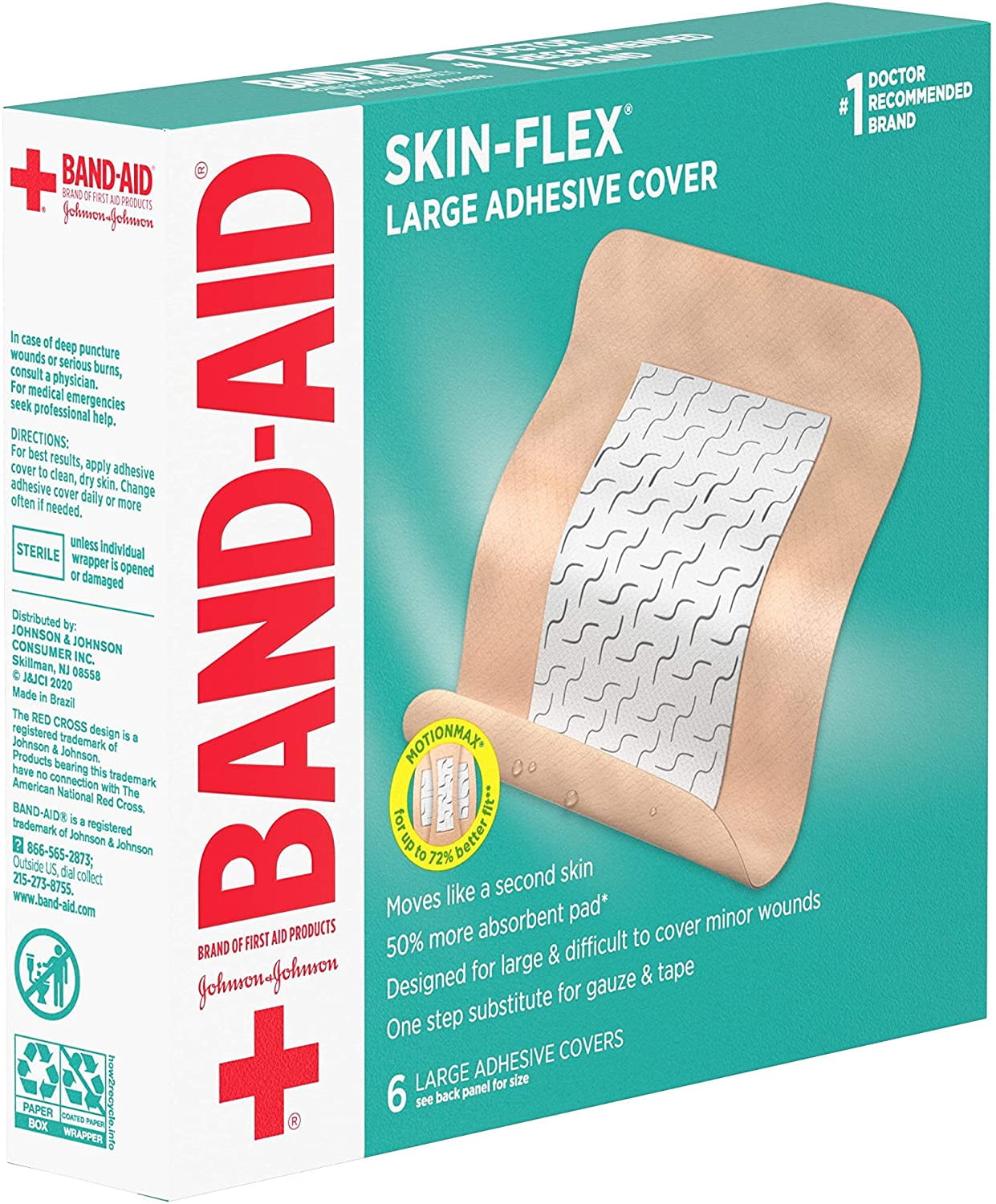BAND AID SKIN-FLEX COVER LARGE 6 CT