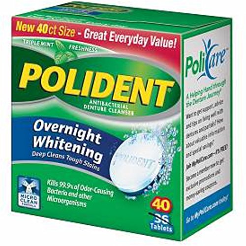 POLIDENT OVERNIGHT TABLET MINT 40CT