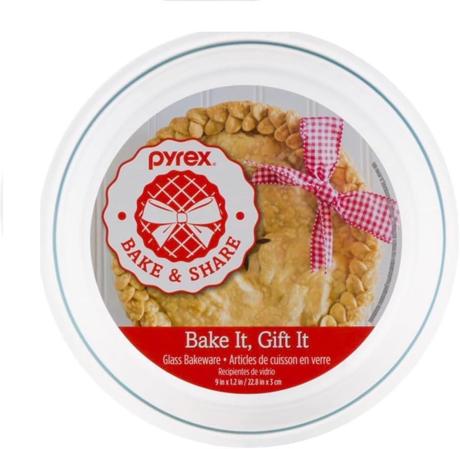 Pyrex Bakeware 9 by 1-1/4-inch Pie Plate, Clear