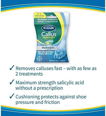 Dr. Scholls Callus Removers 4 Cushions - 4 Medicated Discs