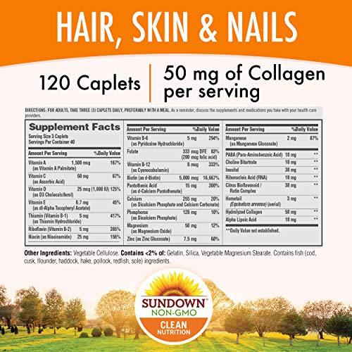 HAIR SKIN NAILS TABLET 120CT SUNDOWN