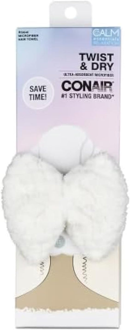 CONAIR Twist & Dry Ultra Absorbent Microfiber Towel Scrunchies, 3 count
