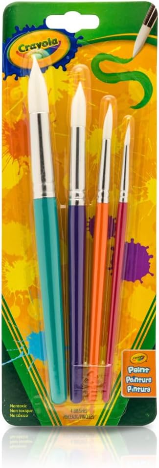 Crayola Big Paint Brushes with Round Tips, 4 count