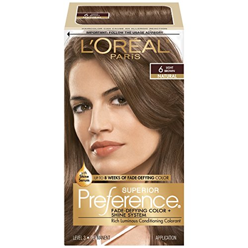 L'ORÉAL PARIS Superior Preference Permanent Hair Color, 6 Light Brown, 6.5 fl. oz.
