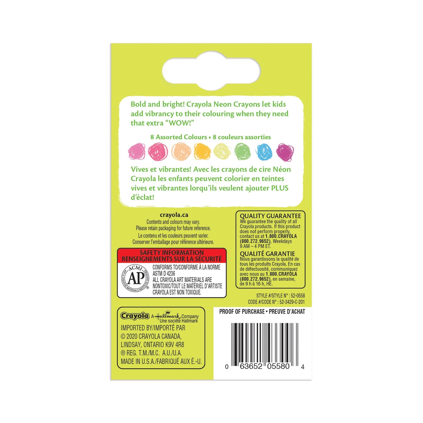 Crayola Neon Crayons, 24 count