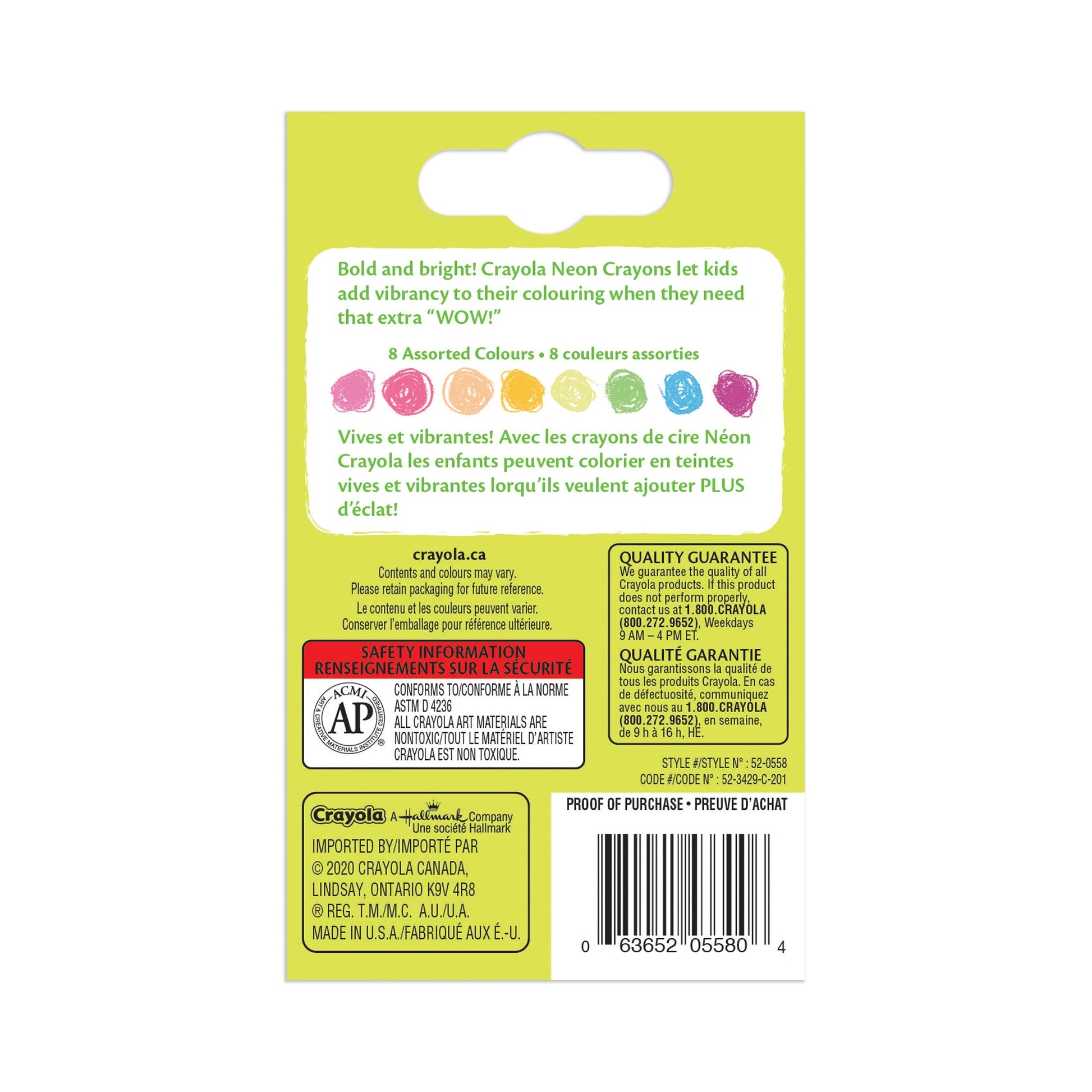 Crayola Neon Crayons, 24 count