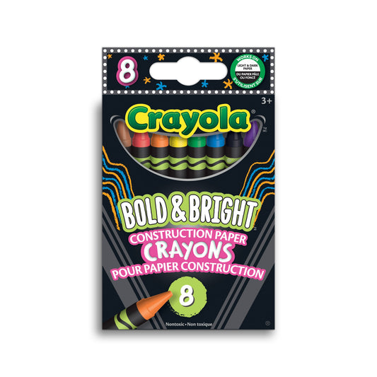 Crayola Bold & Bright Construction Paper Crayons, 24 count