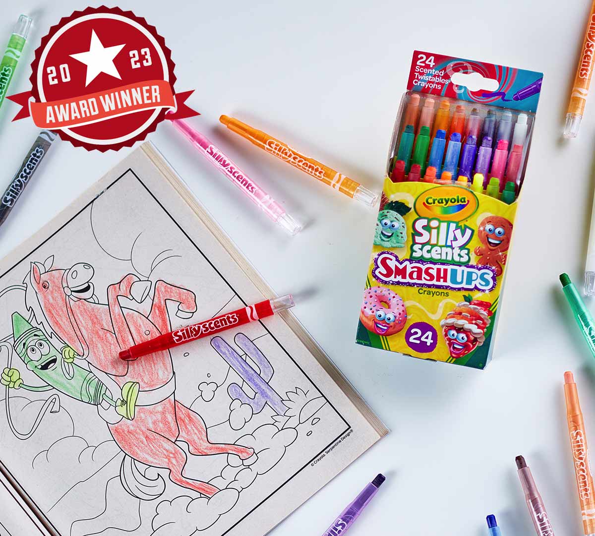 Crayola Silly Scents Smash Ups Mini Twistables Scented Crayons, 24 cout