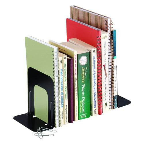 Steelmaster Economy Steel Bookends, 5" Backs, 1 Pair, Black