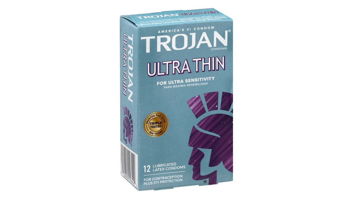 TROJAN ULTRA THIN SPRMICID CONDOM 12CT