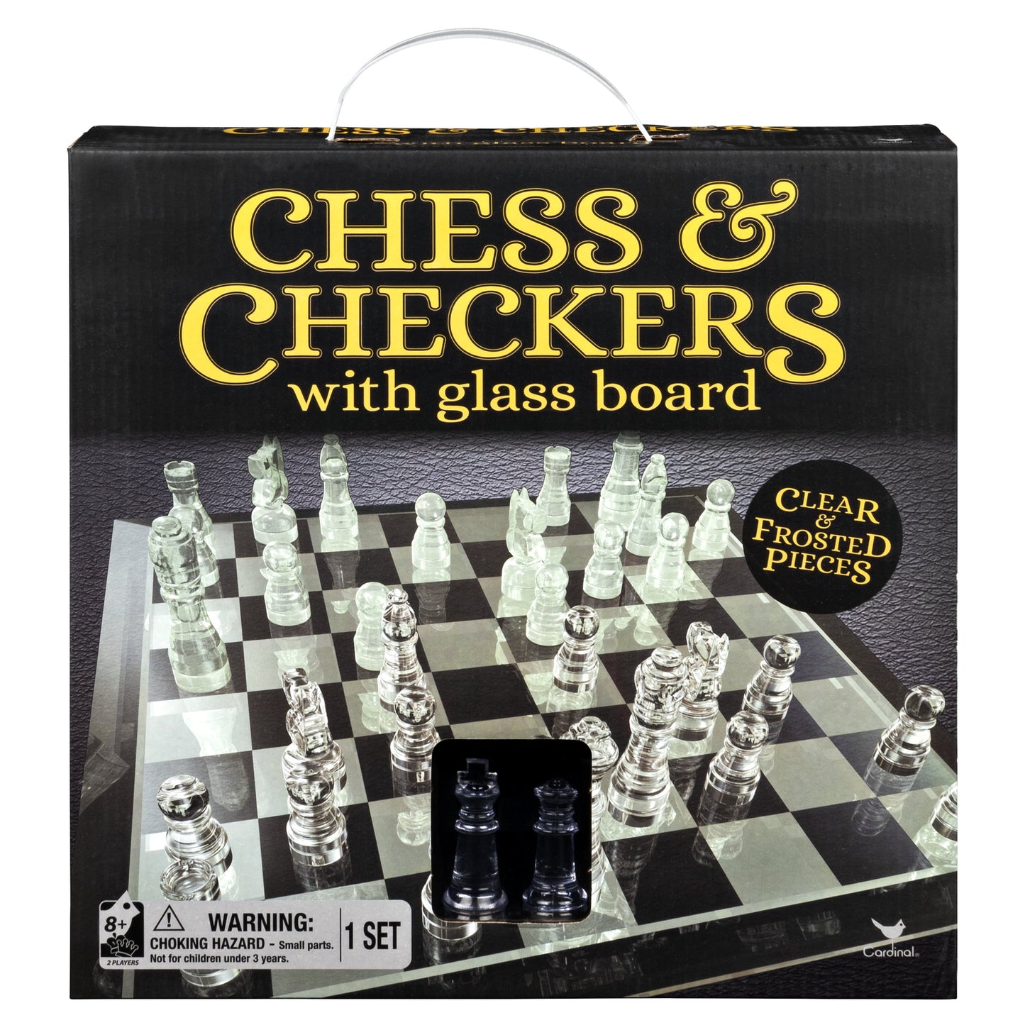 Spin Master Games Chess & Checkers with Glass Board