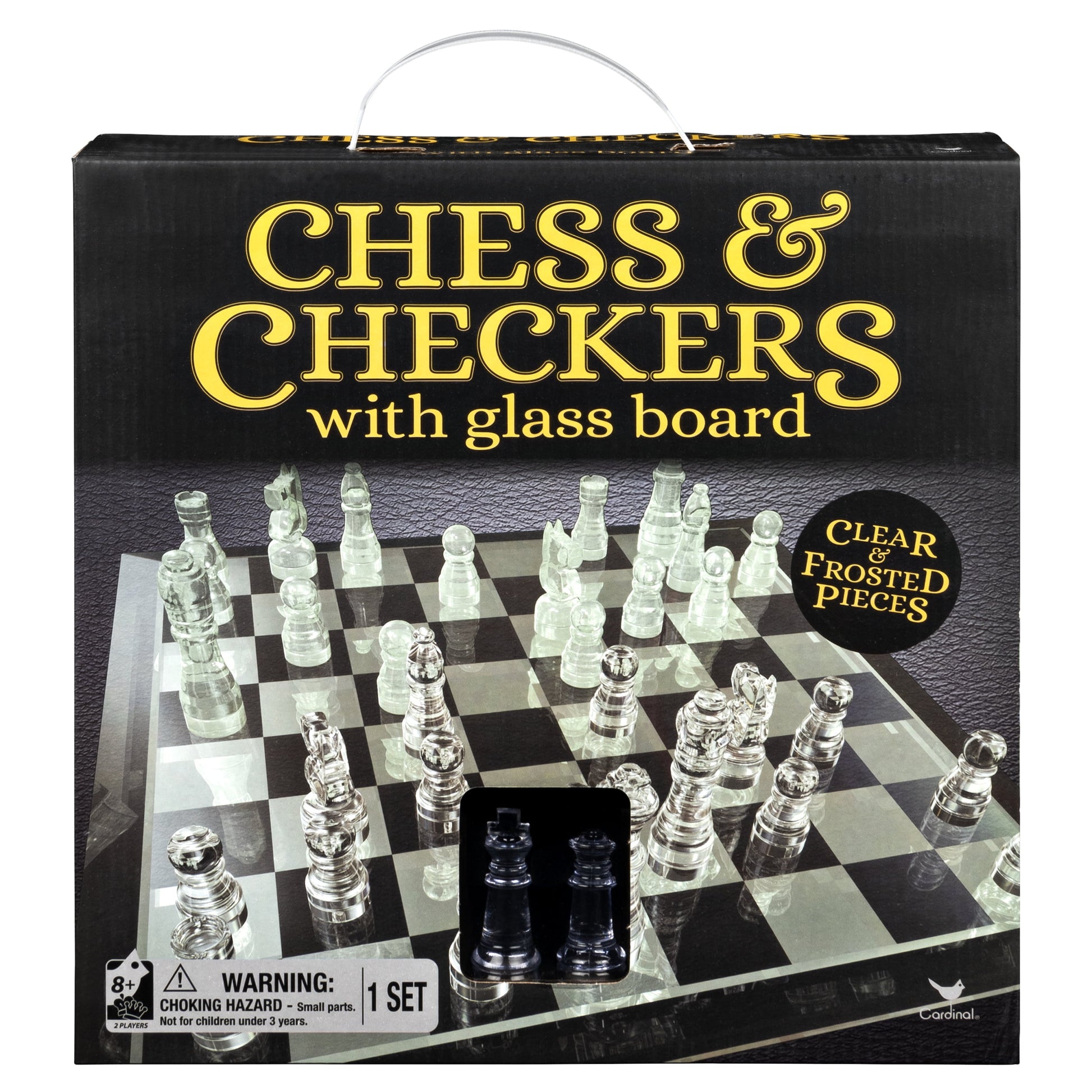 Spin Master Games Chess & Checkers with Glass Board